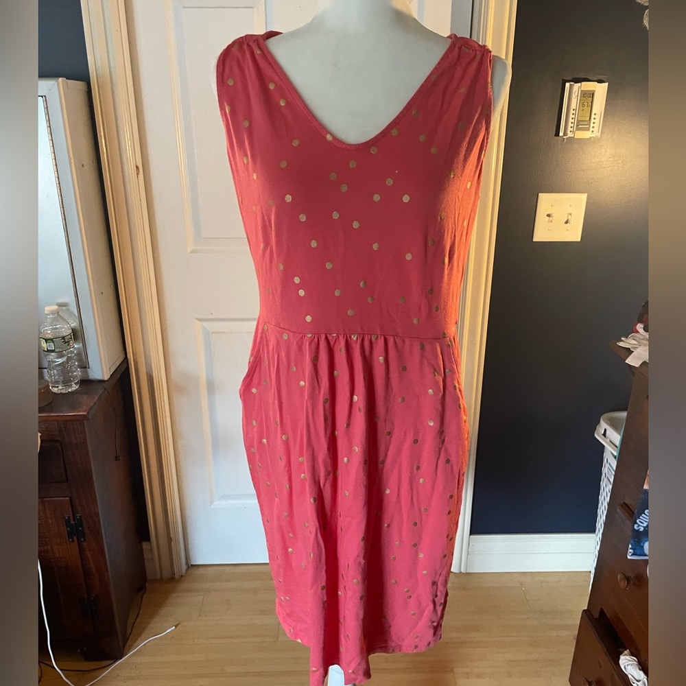 BODEN GOLD POLKA DOT DRESS